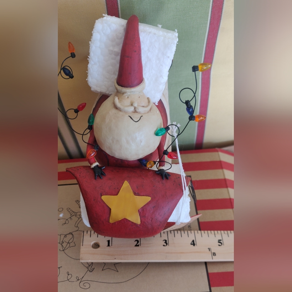 August Moon "Santa's On His Way" Figurine by Lang - Red and Cream - Picture 15 of 16